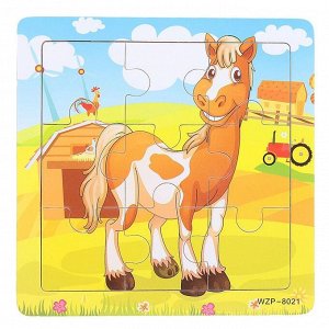 Пазл малый "Лошадь", 9 элементов