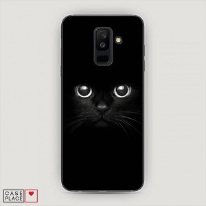 Cиликоновый чехол Взгляд черной кошки на Samsung Galaxy A6 Plus