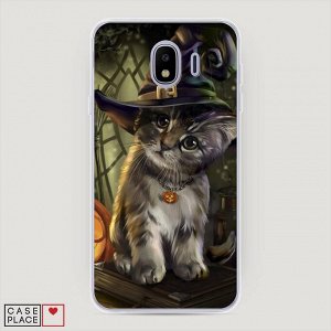 Cиликоновый чехол Кот на Хэллоуин на Samsung Galaxy J4