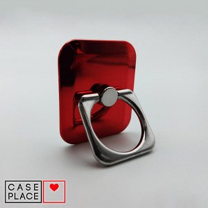 Кольцо-держатель для телефона квадратное красное