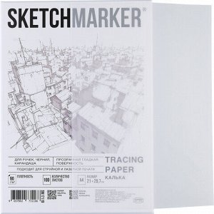 Калька А4 для печати и творчества, 90 г/м2, 100 листов, SKETCHMARKER, SM17119