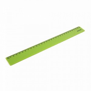 Линейка пластиковая 30 см BRAUBERG "NEON", ассорти, пакет, 210751