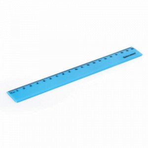 Линейка пластиковая 20 см, BRAUBERG "NEON", ассорти, пакет, 210773