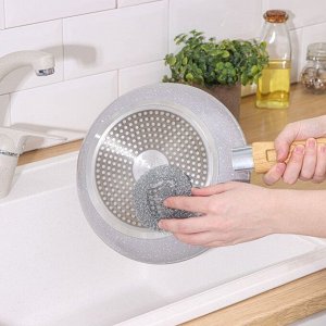 Губки для посуды Доляна, 3 шт., металлическая, 9x9x2 см
