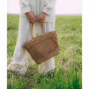 Сумка женская SL Home, ручное плетение, хлопок, длина ручек 18.5 см, 40x27 см