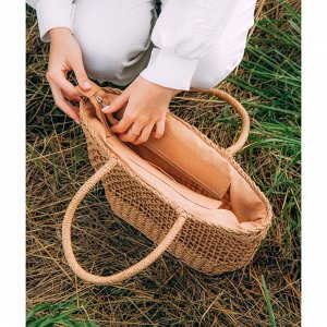 Сумка женская SL Home, ручное плетение, хлопок, длина ручек 18.5 см, 40x27 см