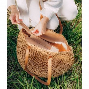 Сумка женская SL Home, ручное плетение, хлопок, длина ручек 30 см, 45x43 см