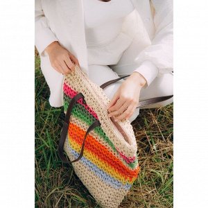 Сумка женская SL Home, ручное плетение, хлопок, длина ручек 28 см, 41x40 см