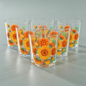 Набор стаканов для коктейля «Букеты», 210 мл, 6 шт, рисунок МИКС