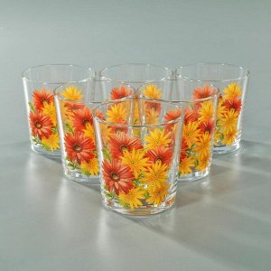 Набор стаканов 210 мл "Букеты" для коктейля, 6 шт, МИКС