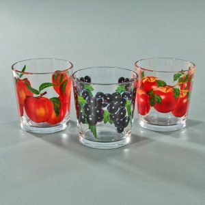 Набор стаканов 210 мл "Фруктово-ягодный микс", для коктейля, 6 шт, МИКС