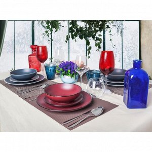 Тарелка обеденная «Ваниль», 27 см, цвет бордовый