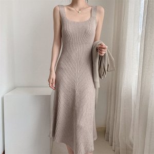 Костюм женский, комплект платье и кардиган, трикотажный