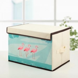Короб для хранения с крышкой 39х25х25 см "Фламинго"