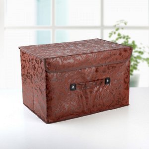 Короб для хранения с крышкой 47х31х30 см "Мотив", цвет коричневый