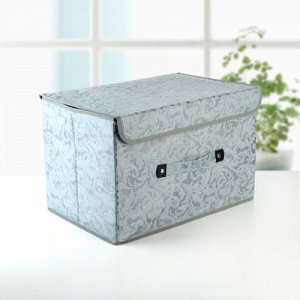 Короб для хранения с крышкой 47х31х30 см "Мотив", цвет серый