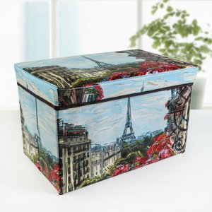 Короб для хранения с крышкой 48х32х32 см "На улицах Парижа"