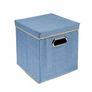 Короб для хранения с крышкой 29х29х30 см "Офис", цвет голубой