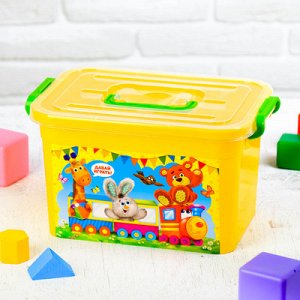 Ящик для игрушек «Давай играть» с крышкой и ручками, 6,5 л