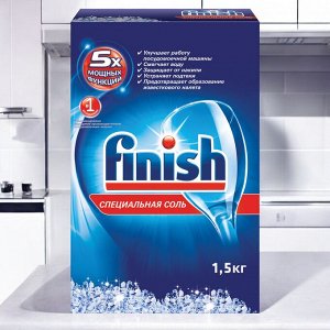 Соль от накипи для посудомоечных машин 1,5кг FINISH, для смягчения воды и удаления налета, ш/к 82736