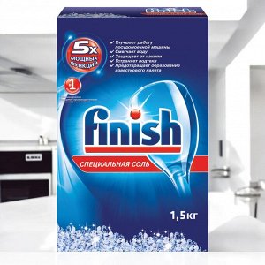 Соль от накипи для посудомоечных машин 1,5кг FINISH, для смягчения воды и удаления налета, ш/к 82736