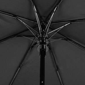 Зонт полуавтоматический, 3 сложения, 8 спиц, R = 48 см, цвет чёрный, УЦЕНКА