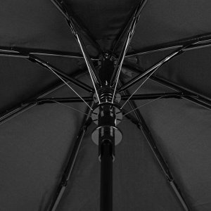 Зонт полуавтоматический, 3 сложения, 8 спиц, R = 50 см, цвет чёрный