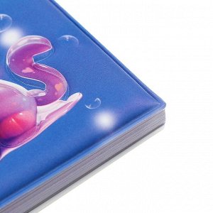 Записная книжка подарочная на гребне 80л,линия, цветной блок,обложка ПВХ 3D Кошка(10х10,5см) 10539
