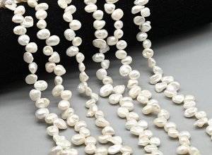 Бусины из жемчуга барочного 8-10мм цв.белый, 39см, 67 бусин