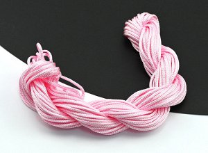 Шнур для шамбалы 1,5мм синтетика, 13метров цв.светло-розовый.