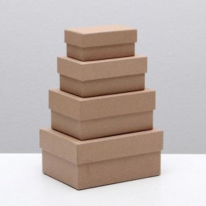 Набор коробок 4 в 1 «Крафт однотонный», 15x11x7 - 9x5x4 см
