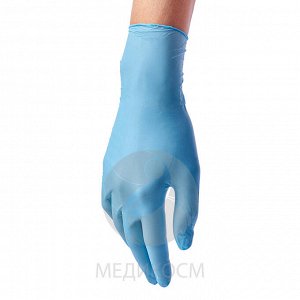 Перчатки BENOVY Nitrile Chlorinated, нитриловые, полностью текстурированные, голубые BENOVY Nitrile Chlorinated