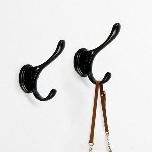 Крючок мебельный CAPPIO UNIQ, двухрожковый, цвет черный