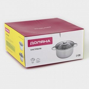Кастрюля Доляна «Чёрная ночь», 2.2 л, с крышкой, капсульное дно, нержавеющая сталь