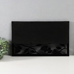 Фоторамка-коллаж на 4 фото 6.5x9, 10x15 см, 20x15 см «Листья», чёрная, 43x26 см