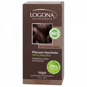 Растительная краска для волос 080 "Натурально-коричневый" Logona