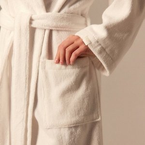 Халат махровый с капюшоном женский SL HOE: Basic "Блан де Блан", 100% хл, 420 г/м2