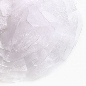 Бант для волос на резинке школьный, белый, 11 см, Минни Маус