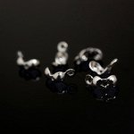 Концевики, 6.5*3мм, Корея, каллоты, диски, родий, пара