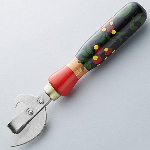 Нож консервный "Хохлома" клепка 160 мм, бук, лак, сталь, ручная роспись А-000112