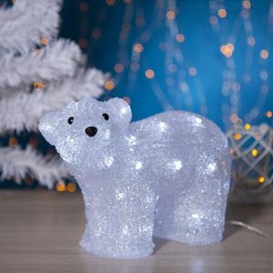 Светодиодная фигура «Медведь малый» 28x25x15 см, акрил, 40 LED, 220 В, свечение белое