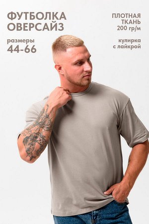 Футболка оверсайз мужская 14414/1 Серо-бежевый
