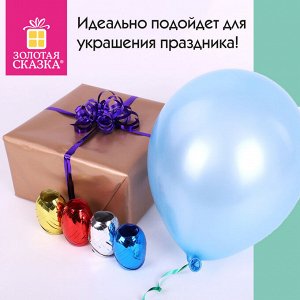 Лента упаковочная декоративная для подарков, металл, 6шт 5мм*10м, цвет ассорти, ЗОЛОТАЯ СКАЗКА, 591828
