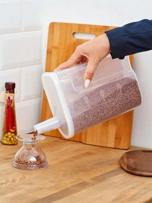 Банка для сыпучих продуктов 2,4л + воронка 180мл 10,5*17,5*29,1см ПРОЗРАЧНЫЙ