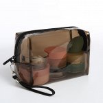 Косметичка ПВХ  L-б/н , 18*7*12, отд на молнии, черный 10386435