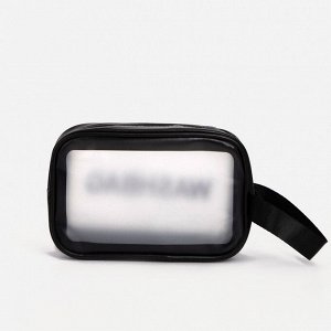 Косметичка ПВХ WashBag, 20.5*7*13 см, отдел на молнии с ручкой, черный   5448322