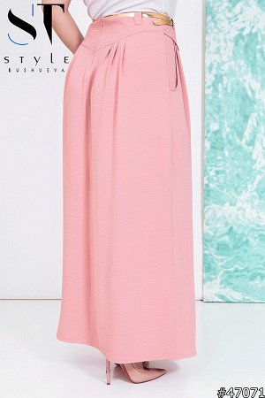 Юбка 47071 Прекрасной основой для свежих весенне-летних образов станет эта стильная юбка макси длины. Модель идеально подчеркнет красоту и стройность фигуры. Прямой силуэт, кокетка в верхней части, тр