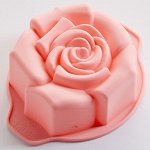 Форма 15х12,5х4,8см для выпечки кекса силиконовая АК-6201S &quot;Раскрывшийся цветок&quot; розовая