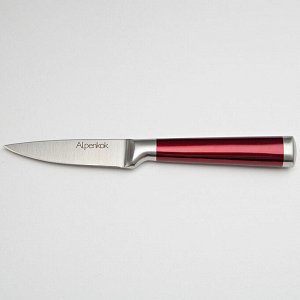 Нож 8,9см для чистки овощей Alpenkok AK-2080/E "Burgundy" с красной ручкой