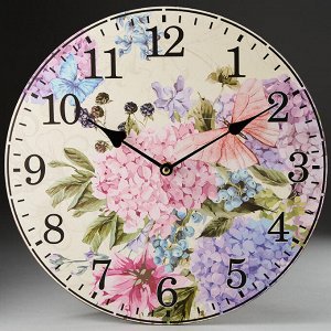 Часы настенные 33см С26-053/8 "Пурпурный букет"